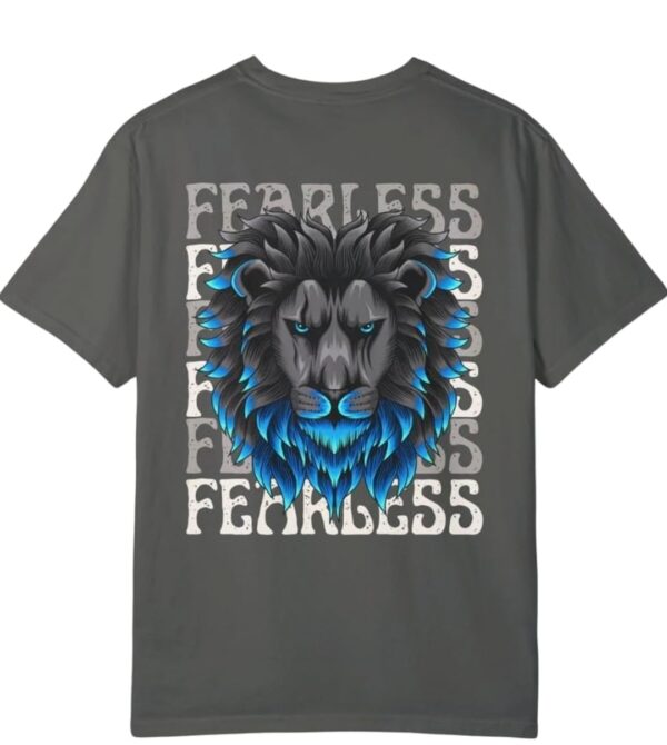 Women's Oversized T-Shirt, Round Neck, Lion Back Print, Fearless Streetwear. Medium